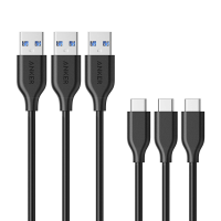 Anker Powerline USB-C to USB-A 3.0 Cable 3ft 3pk